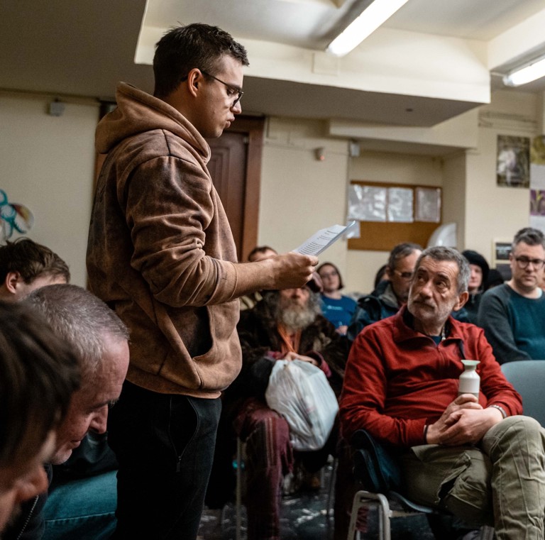Križev pot v Dnevnem centru za brezdomce